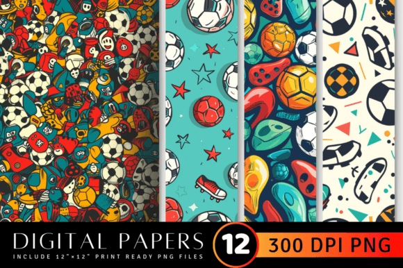 Download Soccer Fun Digital Paper Backgrounds Di - Premium Bundle