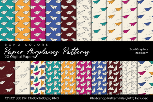 Download Paper Airplanes Boho Digital Papers - Papers Collection