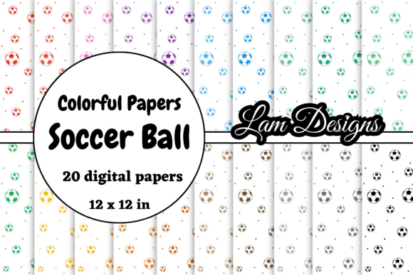 Download Hand-drawn Soccer Ball Digital Papers - Papers Collection