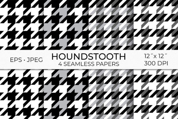 Download Classic Houndstooth Plaid Digital Papers - Papers Collection