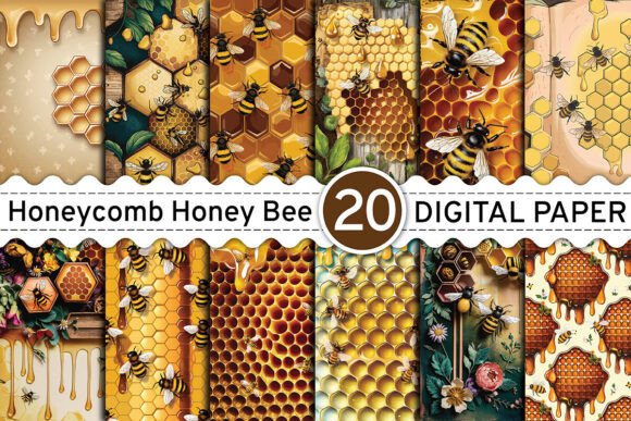 Download Honeycomb Honey Bee Digital Papers - Papers Collection