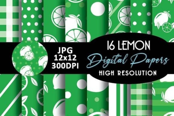 Download Green Lemon Digital Papers Patterns - Papers Collection