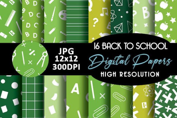 Download Green Back to School Digital Papers - Papers Collection