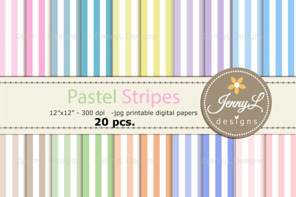 Download Pastel Stripes Digital Papers Background - Papers Collection