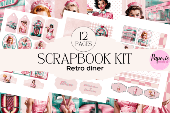 Download Retro Diner Scrapbook Kit Printable - Retro Collection