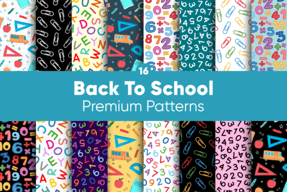 Download Back to School Digital Papers Patterns - Papers Collection