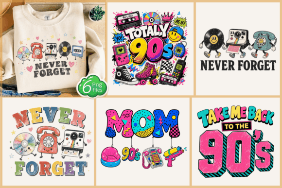 Download Retro 90s Nostalgia PNG Bundle - Retro Collection