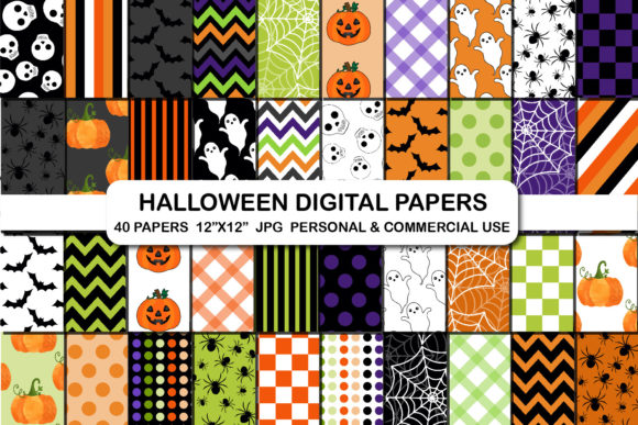 Download Halloween Background Digital Papers Set - Papers Collection
