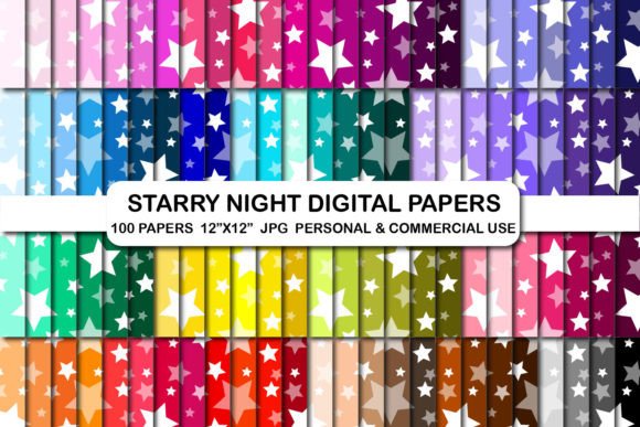 Download Starry Night Digital Papers Stars Paper - Papers Collection