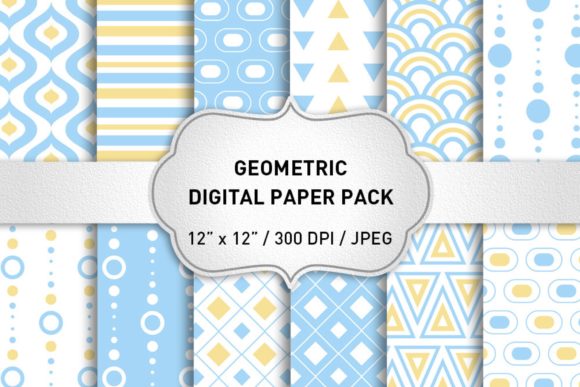 Download Light Blue Geometric Digital Papers - Papers Collection