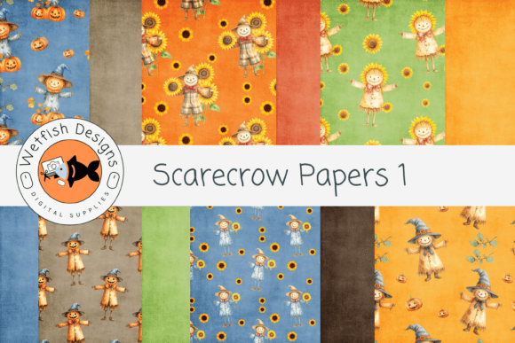 Download Autumn Fall Scarecrow Papers 1 - Papers Collection