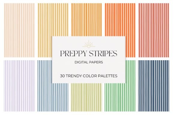 Download Preppy Stripes Pattern Digital Papers - Papers Collection