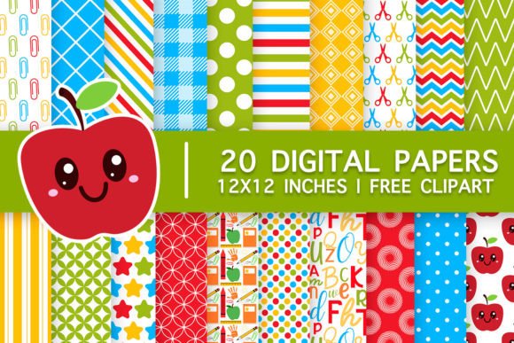 Download Back to School Digital Papers Set - Papers Collection