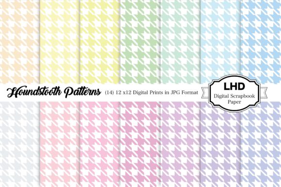 Download Digital Papers Pastel Houndstooth - Papers Collection