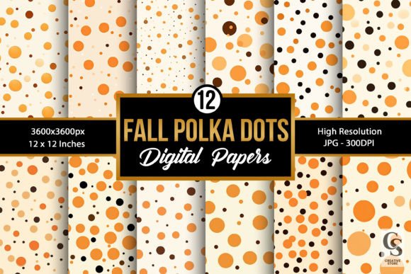 Download Fall Orange Polka Dots Digital Papers - Papers Collection