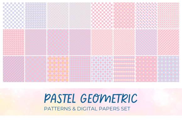 Download Pastel Geometric Patterns and Papers Set - Papers Collection
