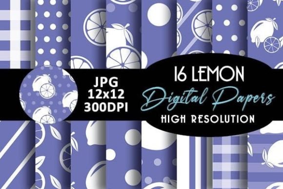 Download Purple Lemon Digital Papers Patterns - Papers Collection