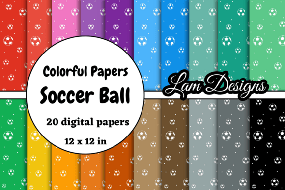 Download Hand-drawn Soccer Ball Digital Papers - Papers Collection