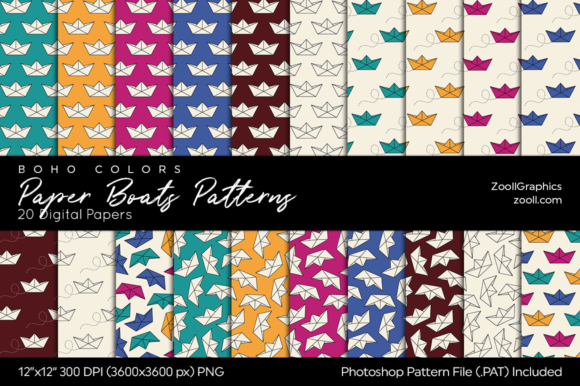 Download Paper Boats Boho Digital Papers - Premium Resources