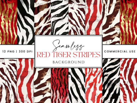 Download Seamless Red Tiger Stripes Background - Premium Resources