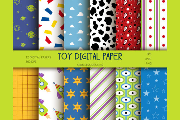 Download Toy Seamless Patterns, Scrapbook Papers - Papers Collection