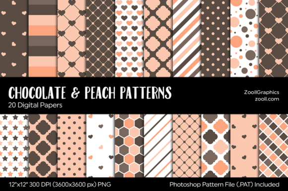Download Chocolate and Peach Digital Papers - Papers Collection