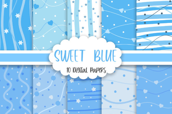 Download Sweet Blue Background Digital Papers - Papers Collection