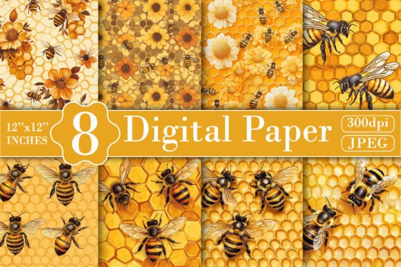 Download Honeycomb Honey Bee Digital Papers - Papers Collection