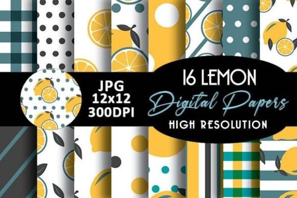 Download Dark Lemon Digital Papers Patterns - Papers Collection