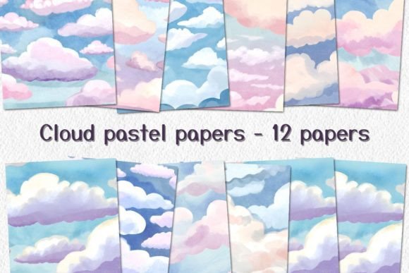 Download Cloud and Sky Pastel Papers, Baby Shower - Papers Collection