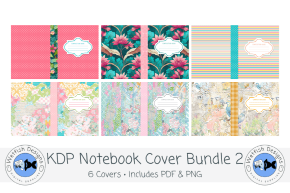 Download Floral &amp; Pattern KDP Notebook Bundle 1 - Kdp notebook Collection