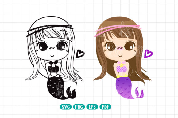 Download Mermaid, Mermaid Clip Art, Digital File - Clip art Collection