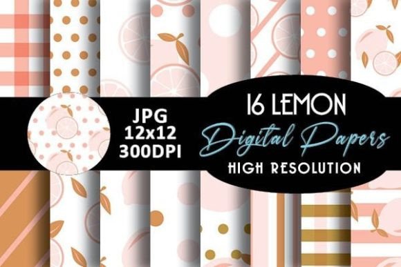Download Boho Lemon Digital Papers Patterns - Papers Collection