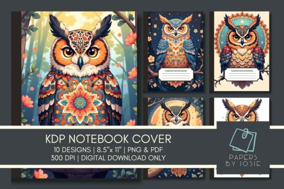 Download Owl Mandala Pattern KDP Notebook Cover - Kdp notebook Collection