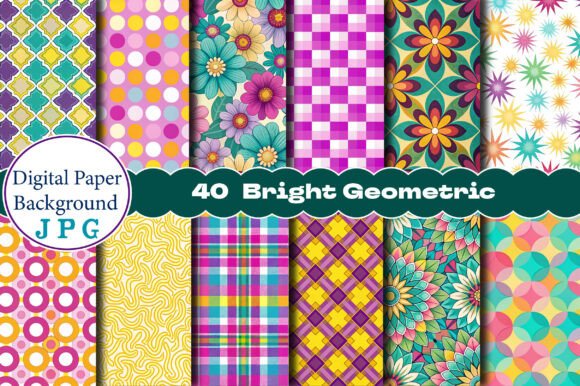 Download Seamless Bright Geometric Digital Papers - Papers Collection