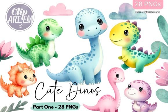 Download Dinosaurs 28 Bundle Clip Art Baby Dinos - Clip art Collection