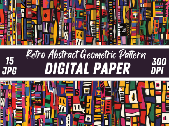 Download Retro Abstract Geometric Paper Patterns - Retro Collection