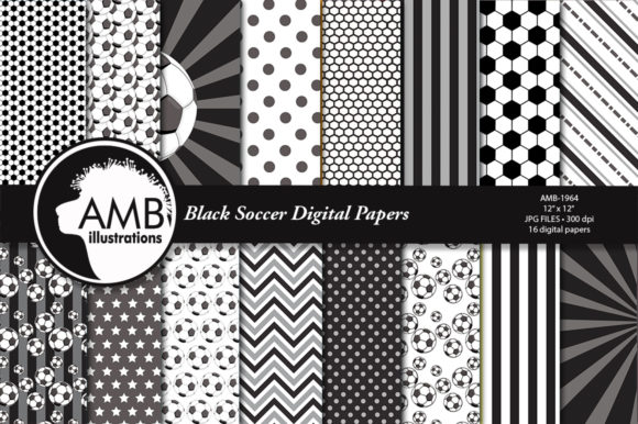 Download Black Soccer Digital Papers&nbsp; - Papers Collection