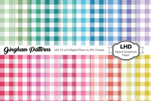 Download Rainbow Gingham Plaid Digital Papers - Papers Collection