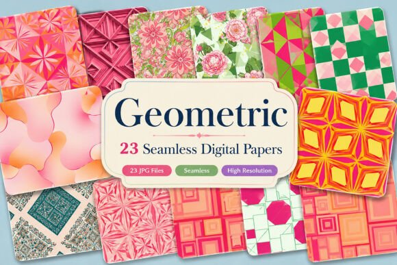 Download Geometric Digital Papers Set - Papers Collection