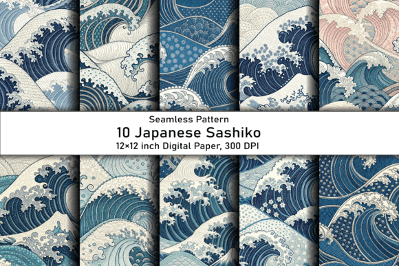 Download Japanese Sashiko Digital Papers - Papers Collection