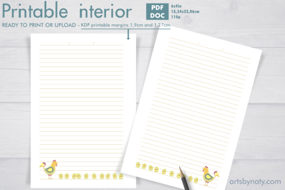 Download Farm-themed KDP Notebook with a Chicken. - Kdp notebook Collection