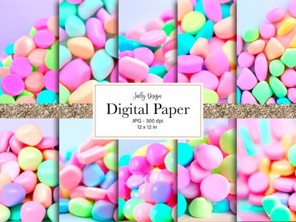 Download Pastel Colored Candies Digital Papers - Papers Collection