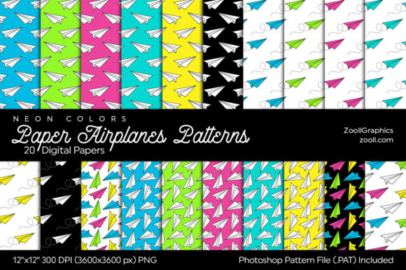 Download Paper Airplanes Digital Papers Neon - Papers Collection