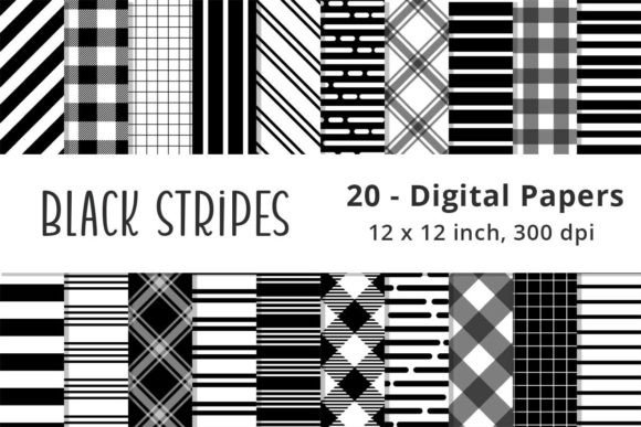 Download Black and White Stripes Pattern Papers - Papers Collection