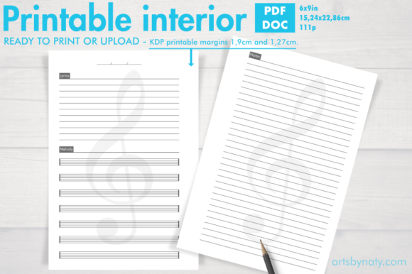 Download Printable Music Songwriter KDP Notebook - Kdp notebook Collection