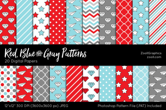 Download Red, Blue and Gray Digital Papers - Papers Collection