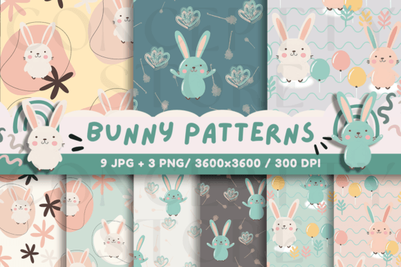 Download Bunny Seamless Patterns, Digital Papers - Papers Collection