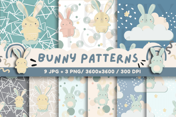 Download Bunny Seamless Patterns, Digital Papers - Papers Collection