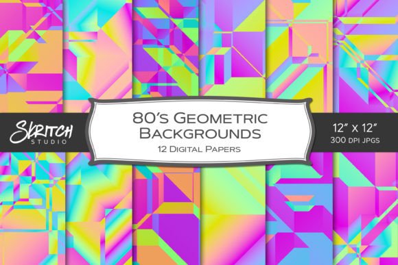 Download Retro 80's Pastel Geometric Backgrounds - Retro Collection